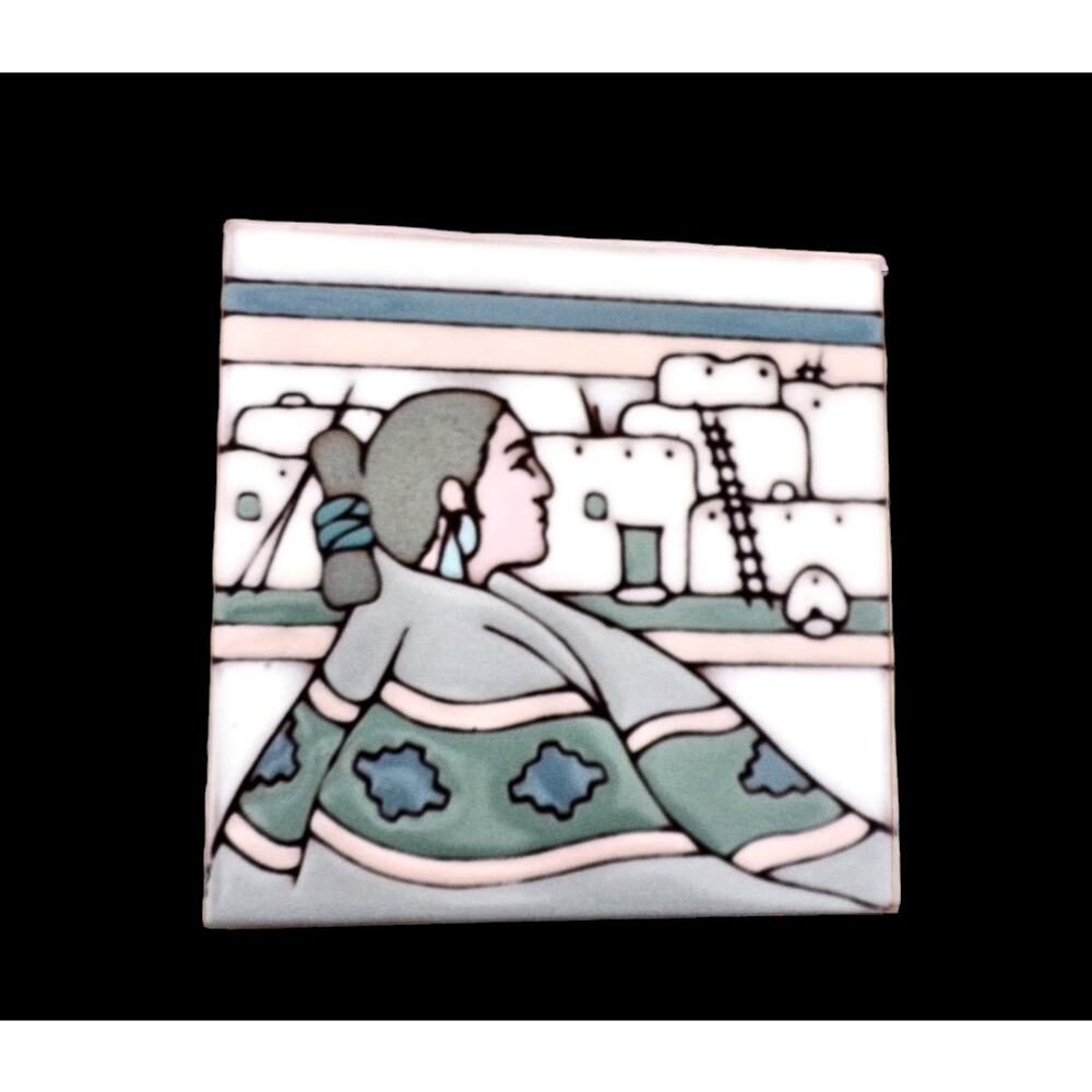 MasterWorks Ceramic Tile Trivet Pueblo Design - Picture 3 of 3